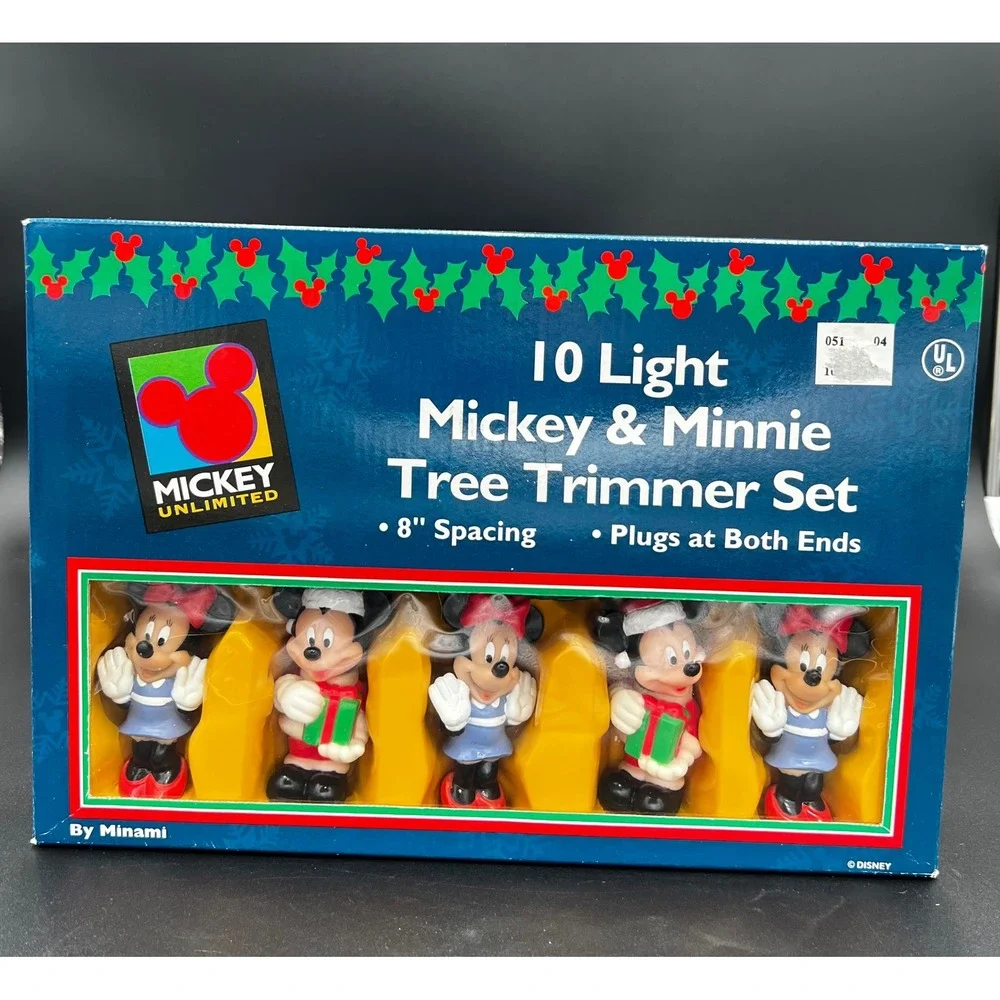Disney Mickey Unlimited 10 Light Mickey & Minnie Tree Trimmer Set Minami Vintage
